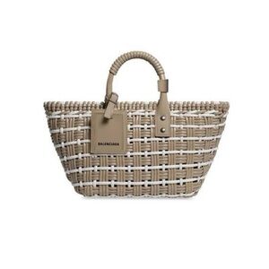 Balenciaga Bistro XS Basket With Strap Bag SIZE: One Size COLOR: Tan & White